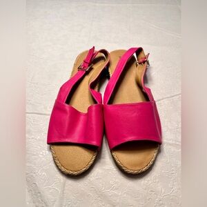 Comfortview Hot Pink Leather Sandals